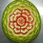 Rose Watermelon Sculpture