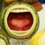 Open Mouth Watermelon Sculpture