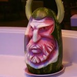 Viking Watermelon Sculpture