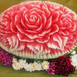 Rose Watermelon Sculpture