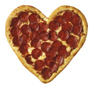 heart shaped pizza