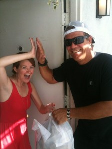 One high five gets you free dinner. Yes really.
