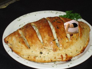 Woman sleeping in a calzone