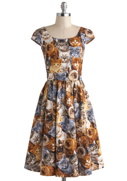 Cat print dress