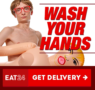 Eat24 porn banner ad - wash your hands before you eat