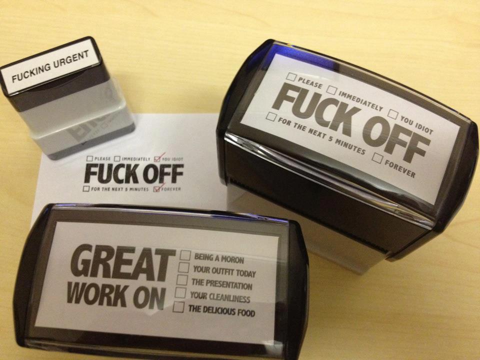 Funny office stamps - fuck off