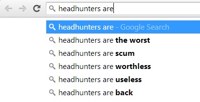 google search suggestions for headhunter