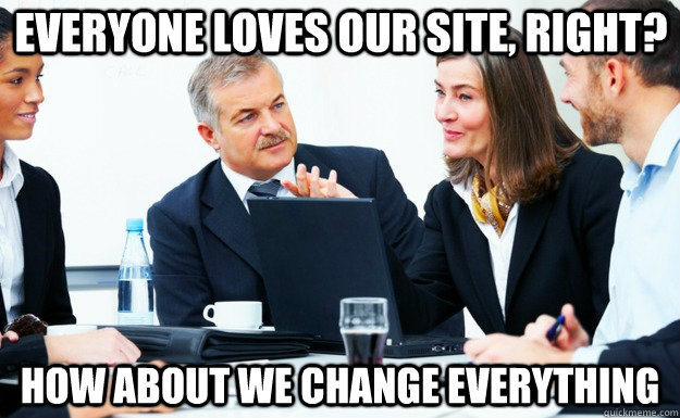 Site Redesign Meme