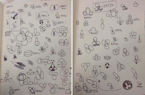 EAT24 new logo sketch brainstorm.