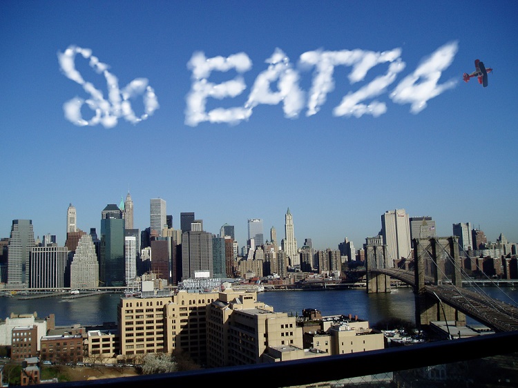 EAT24 new logo skywriting